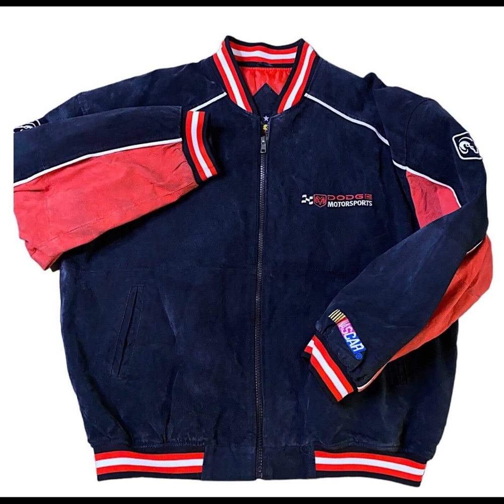 COPY - NASCAR Racing Jacket - Unisex Suede Moto Dodge Coat - Picture 9 of 12